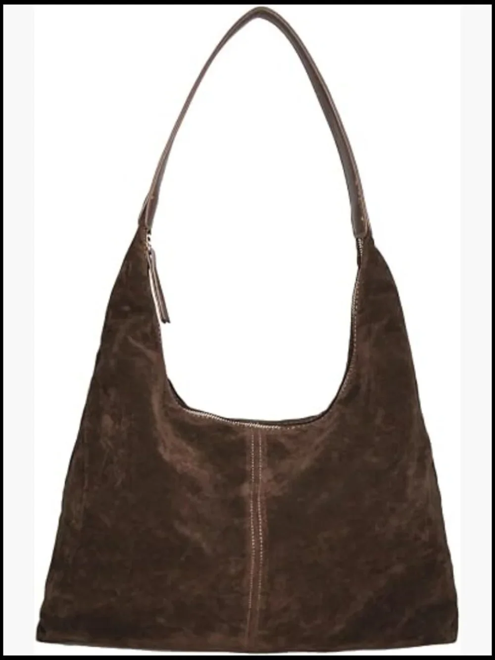 Faux Suede Slouchy Hobo Shoulder Bag Large Crescent Purse Work Travel